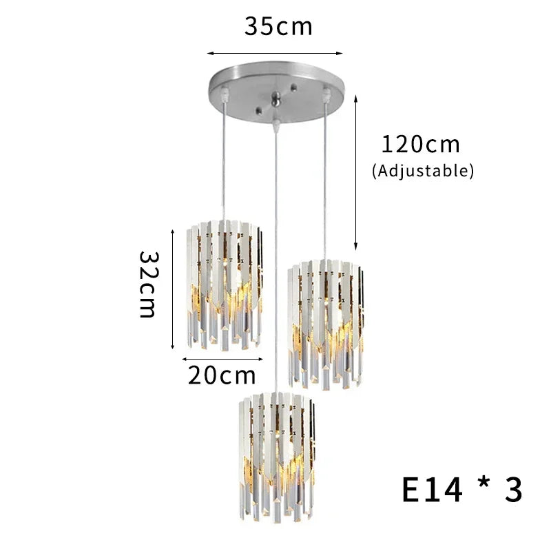 DecorBites™ Gold K9 Crystal LED Chandelier for Living Room Kitchen Dining Bedroom