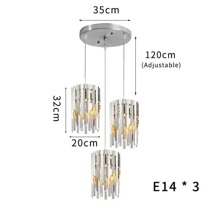 DecorBites™ Gold K9 Crystal LED Chandelier for Living Room Kitchen Dining Bedroom