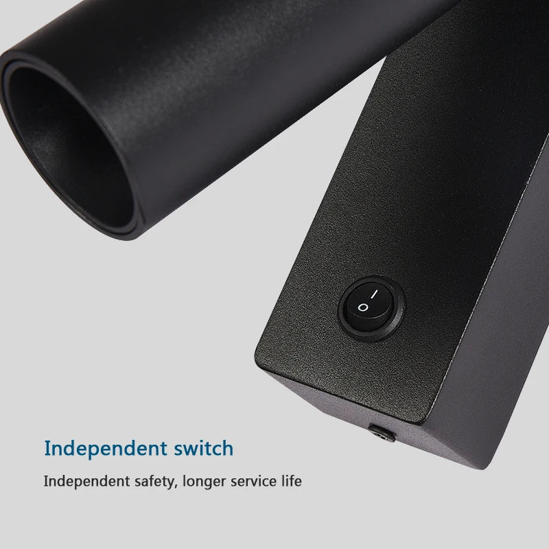 DecorBites™ LED Wall Light: Modern Rotation Headboard Reading Lights for Bedroom, Living Room