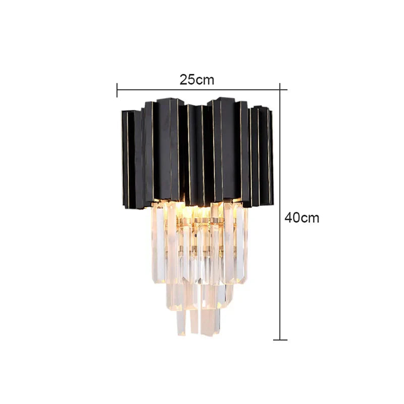 Gold Crystal LED Wall Lamp Large Gold Finish