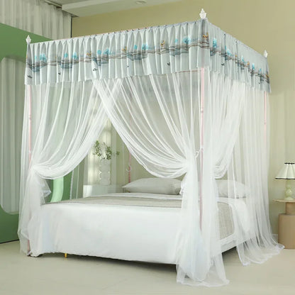 DecorBites™ Large Space Mosquito Net with Bracket. Encrypt Mesh, Insect-Proof Bed Curtain for Household.
