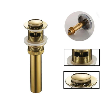 DecorBites™ Gold Large Round Bathroom Pop-up Drain for Copper Washbasin Sink