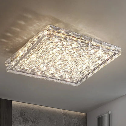 DecorBites™ Crystal Ceiling Lamp: Modern Minimalist Indoor LED Lighting for Living Room, Dining & Bedroom