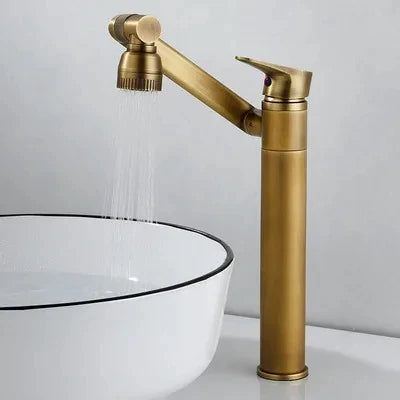DecorBites™ Gold Multifunction Bathroom Sink Faucet Hot Cold Water Mixer Deck Mounted