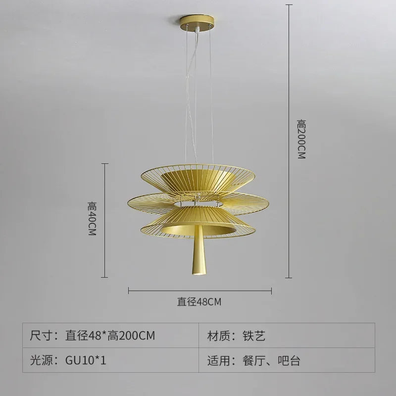 DecorBites™ Iron Art Dinning Room Pendant Light in Black/Gold - Modern Nordic LED Fixture