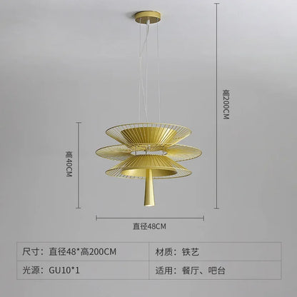 DecorBites™ Iron Art Dinning Room Pendant Light in Black/Gold - Modern Nordic LED Fixture