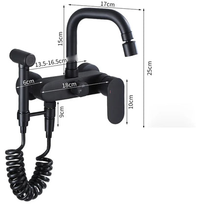 DecorBites™ Dual Hole Kitchen Mixer Tap Black Brass Chrome Kitchen Faucet