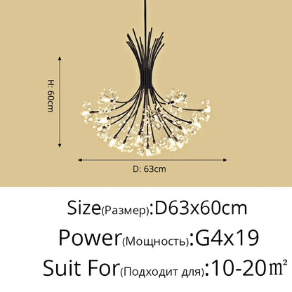 DecorBites™ Dandelion Flower Chandelier: Modern LED Living Room Bedroom Indoor Decor Bouquet Lamps