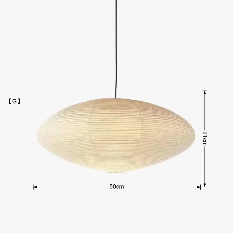 DecorBites™ Japanese Wabi Sabi Pendant Light LED E27 Noguchi Akari Rice Paper Ceiling Hanging