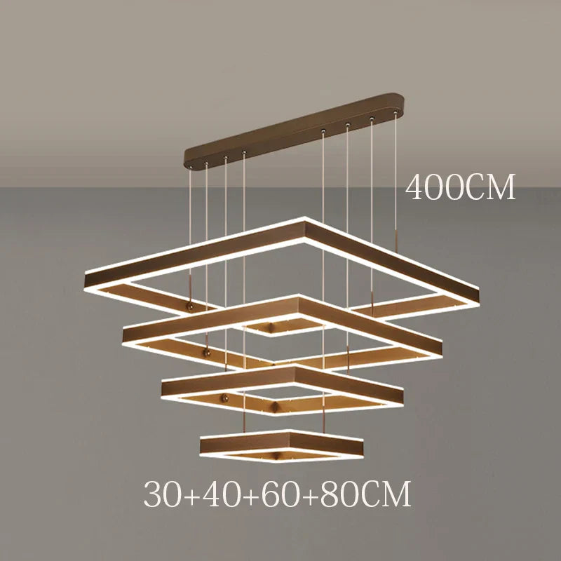 Chrome LED Pendant Light 6-Head Coffee Finish