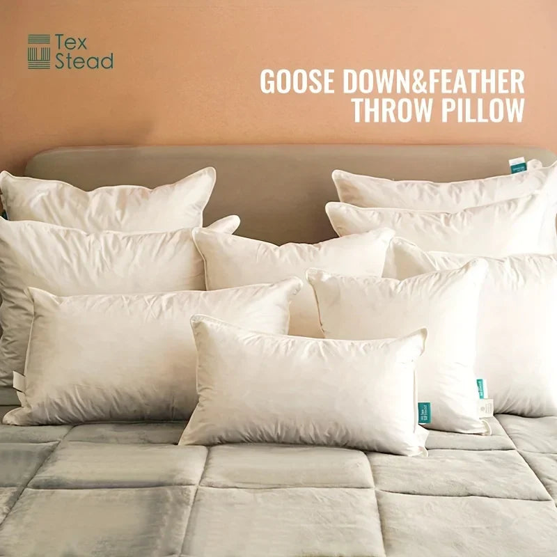 Decobites Goose Feather Insert Pillow - White, Bed & Couch Decorative Pillows