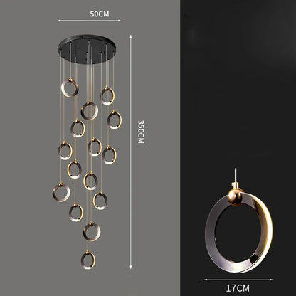 Lámpara de araña de cristal DecorBites™ para escalera, iluminación moderna para sala de estar, decoración de interiores para el hogar