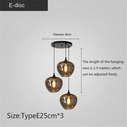 DecorBites™ LED Glass Pendant Chandelier for Kitchen Dining Bar Décor