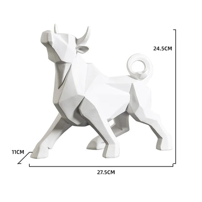 ديكوربايتس™ - تمثال هندسي من البيسون مصنوع من الراتنج، مناسب للمكتب المنزلي والديكور الحديث