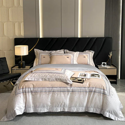 DecorBites™ Egyptian Cotton Flower Bedding Set, Luxury 1000TC Duvet Cover, Sheets, Pillowcases