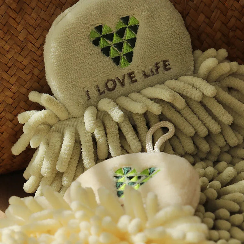 DecorBites™ Embroidered Microfiber Hand Towel: Soft, Quick Dry, Portable for Kitchen, Bathroom, Travel