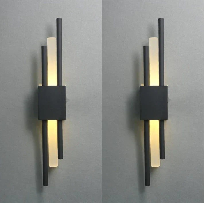 DecorBites™ Black & Gold Acrylic Pipe Wall Lamp, Modern LED Room Decor Sconce