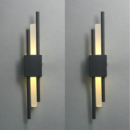 DecorBites™ Black & Gold Acrylic Pipe Wall Lamp, Modern LED Room Decor Sconce