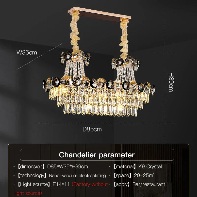 DecorBites™ Crystal Chandelier: Modern Nordic Luxury for Living Room, Dining Room, Bedroom