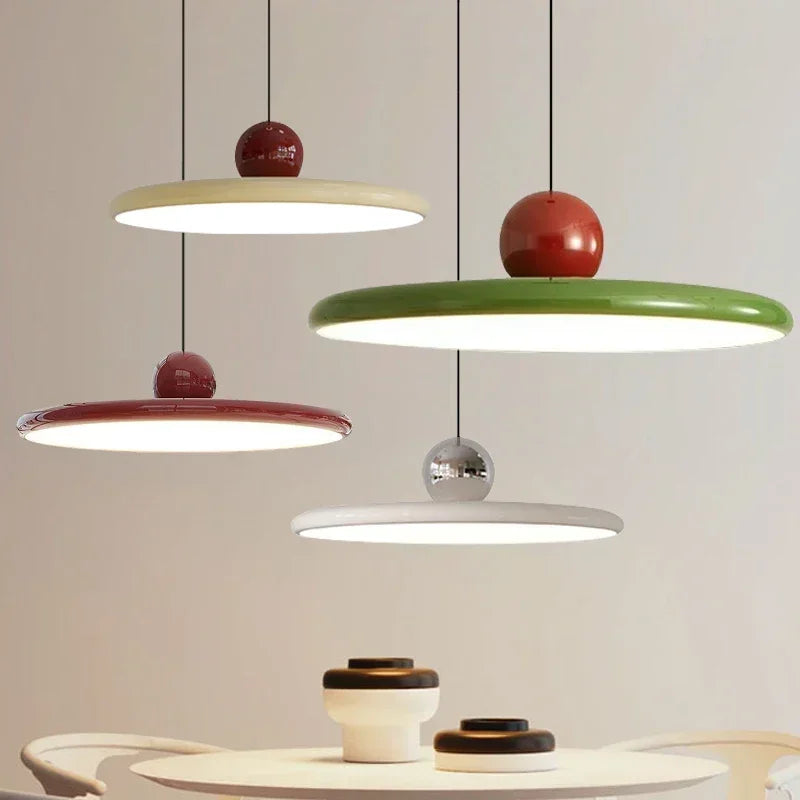 European Butterfly Pendant Light in Cream Metal