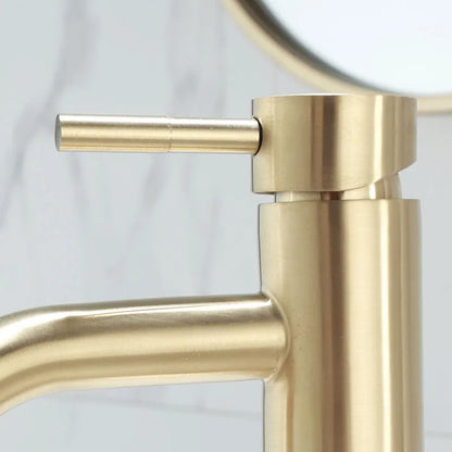 DecorBites™ Brushed Gold Basin Faucet: Solid Brass Bathroom Mixer Tap for Hot & Cold Water