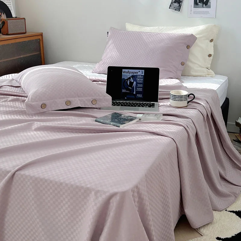 Decorbites™ Luxus-Baumwoll-Satin-Streifen-Bettwäsche-Set mit 2 Kissenbezügen