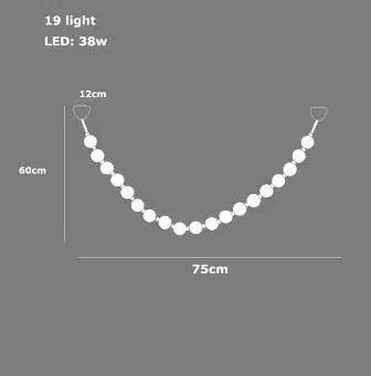 Lámpara colgante de cristal dorado DecorBites™ para sala de estar, collar de burbujas de lujo