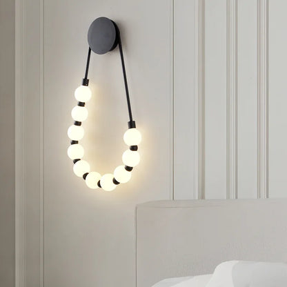 DecorBites™ LED Necklace Wall Lights: Gold Black Metal White Acrylic Sconce for Home Art Deco