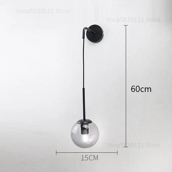 DecorBites™ Glass Ball Wall Lamp: Nordic Modern LED Lighting for Living Room, Bedroom, and Corridor
