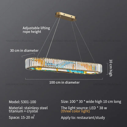 DecorBites™ Crystal Chandelier Ring Light Modern Elegant Dining Living Room Lighting