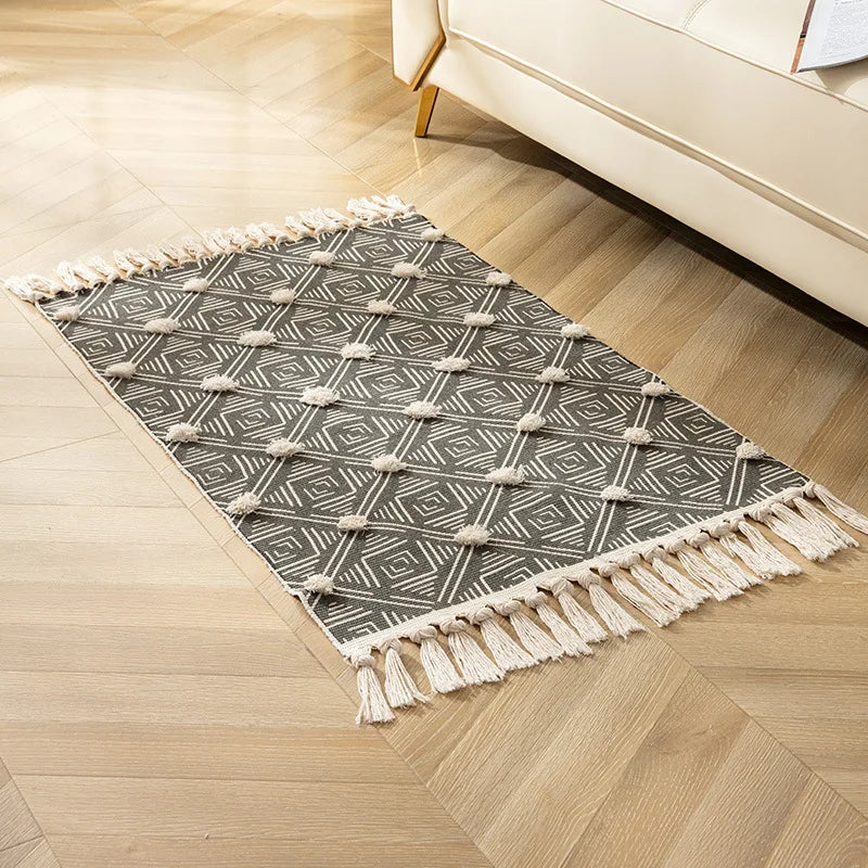 DecorBites™ Handmade Nordic 3D Tassel Floor Mat - Yellow 60*90cm