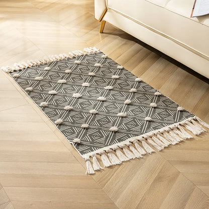 DecorBites™ Handmade Nordic 3D Tassel Floor Mat - Yellow 60*90cm