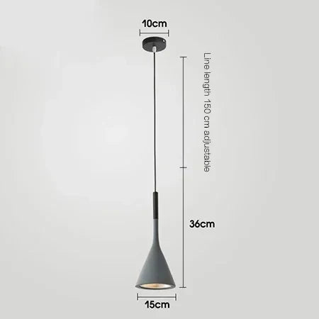 Nordic Black Metal Pendant Light With E27 Socket