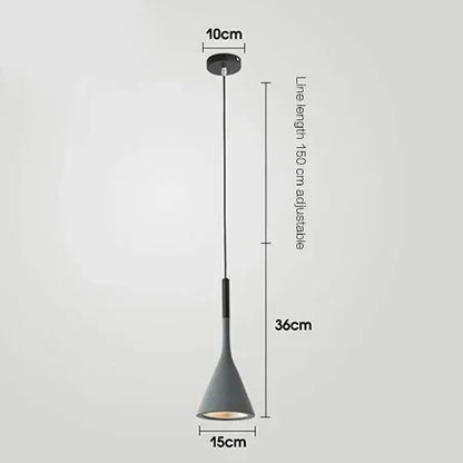 Nordic Black Metal Pendant Light With E27 Socket