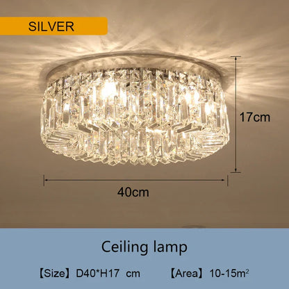 DecorBites™ Golden LED Crystal Round Ceiling Lamp
