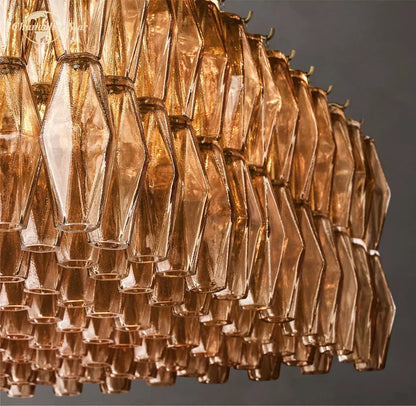 DecorBites™ Chiara Smoke Glass Linear Chandelier for Dining & Living Room