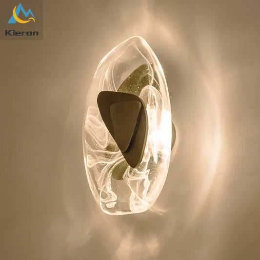 Lámpara de pared LED de cristal DecorBites™: moderna lámpara de pared de cristal para sala de estar, dormitorio y baño.