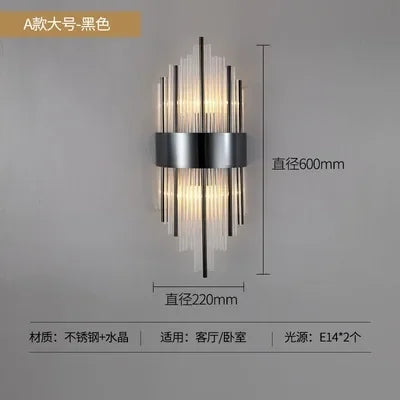 Aplique de pared LED de cristal DecorBites™ Iluminación moderna para interiores, ideal para sala de estar y pasillo