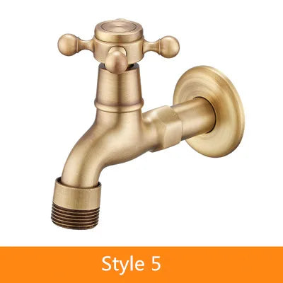 DecorBites™ حنفية مياه باردة مفردة من النحاس العتيق للحدائق للاستخدام الخارجي