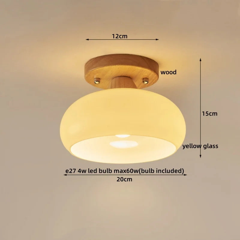 DecorBites™ LED Wood Canopy Ceiling Lamp Modern Living Room Light Fixtures