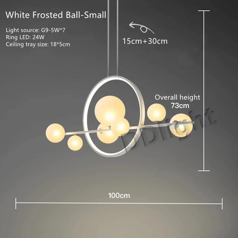 DecorBites™ Glass Bubble LED Chandelier Dining Room Pendant Lighting