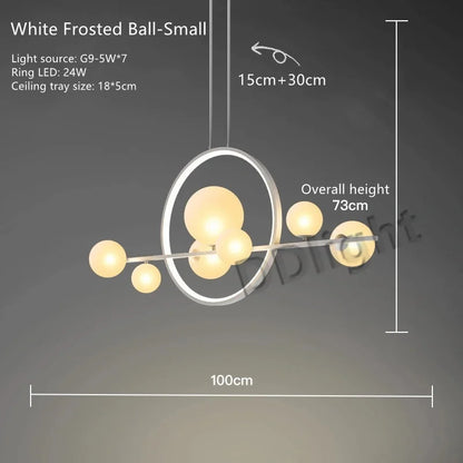 DecorBites™ Glass Bubble LED Chandelier Dining Room Pendant Lighting