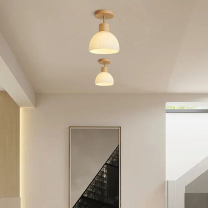 DecorBites™ Coco Wood Glass LED Ceiling Chandelier for Aisle Corridor Balcony - Nordic Design