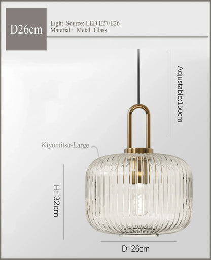 DecorBites™ Japanese Glass Pendant Light: Modern Nordic LED Hanging Lamp for Bedroom Home Décor