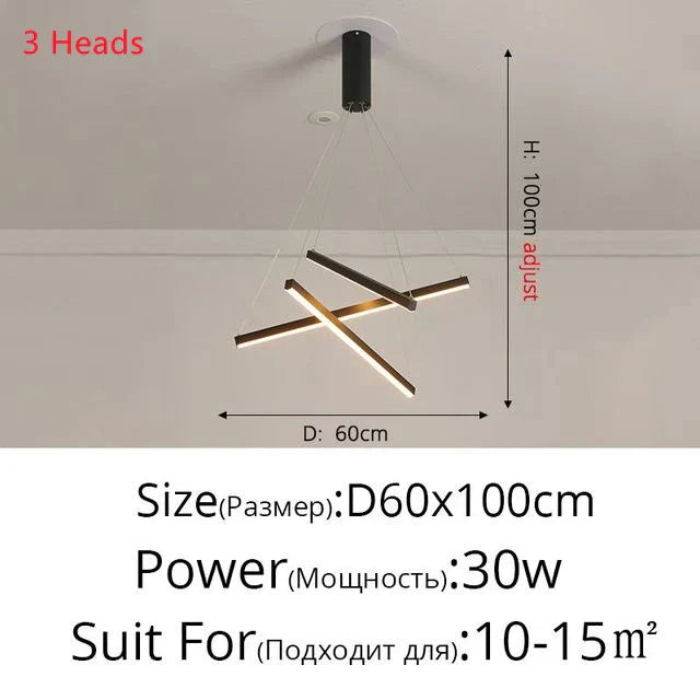 ثريا سقف من الألومنيوم من DecorBites™ مع شكل LED قابل للتغيير للسلالم وغرفة المعيشة