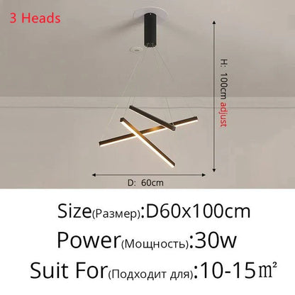 ثريا سقف من الألومنيوم من DecorBites™ مع شكل LED قابل للتغيير للسلالم وغرفة المعيشة