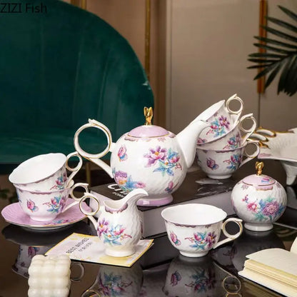 DecorBites™ Flowers Pattern Coffee Mug Set for Elegant Dining Table Décor