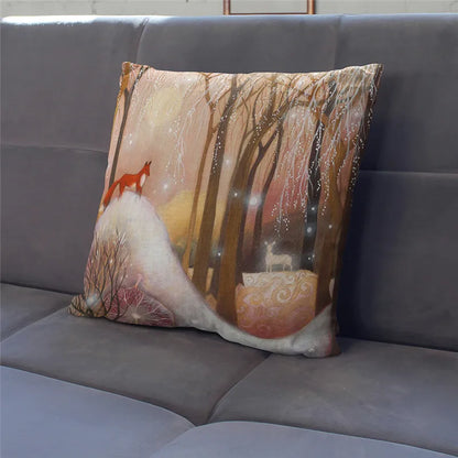 DecorBites™ Christmas Soft Plush Cushion Cover Cute Rabbit Deer Pillowcase 45x45cm