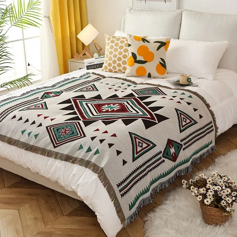 Manta de sofá DecorBites™ de tapiz étnico de doble cara