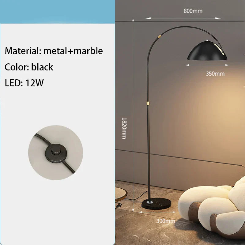 Decorbites™ LED Stehleuchte Gold Schwarz Metall Minimalistisch Modern Wohnzimmer Lampe